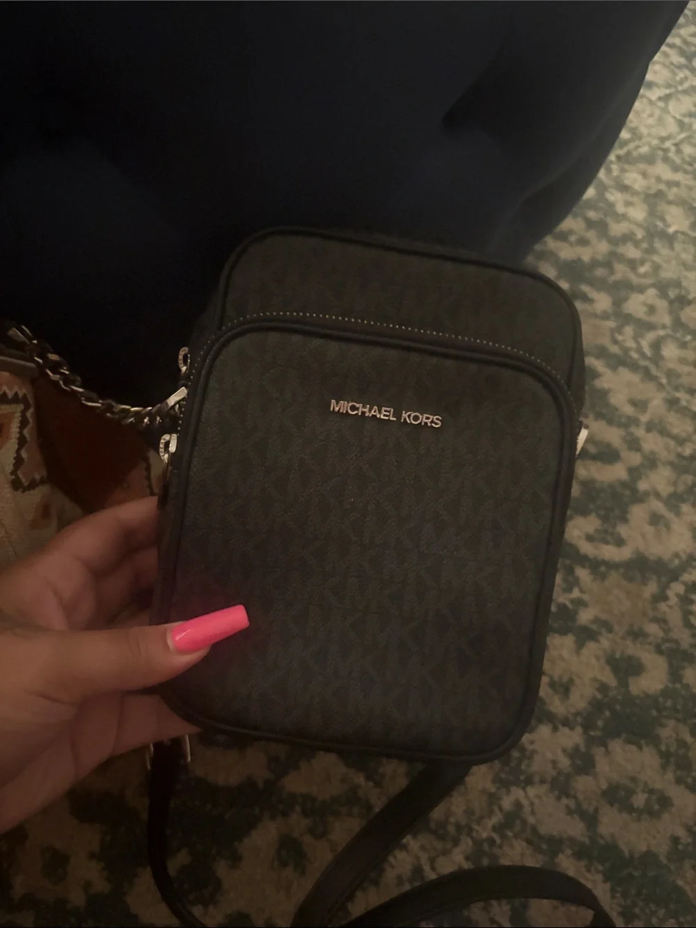 Michael Kors Messenger Crossbody in Black with Gold Hardware